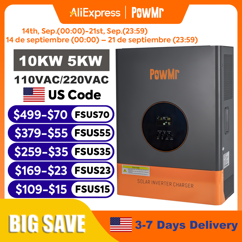 PowMr Inverter Bifase 10KW 5KW - Split Phase Inverter 10Kw 110V 220V recensione e prezzo